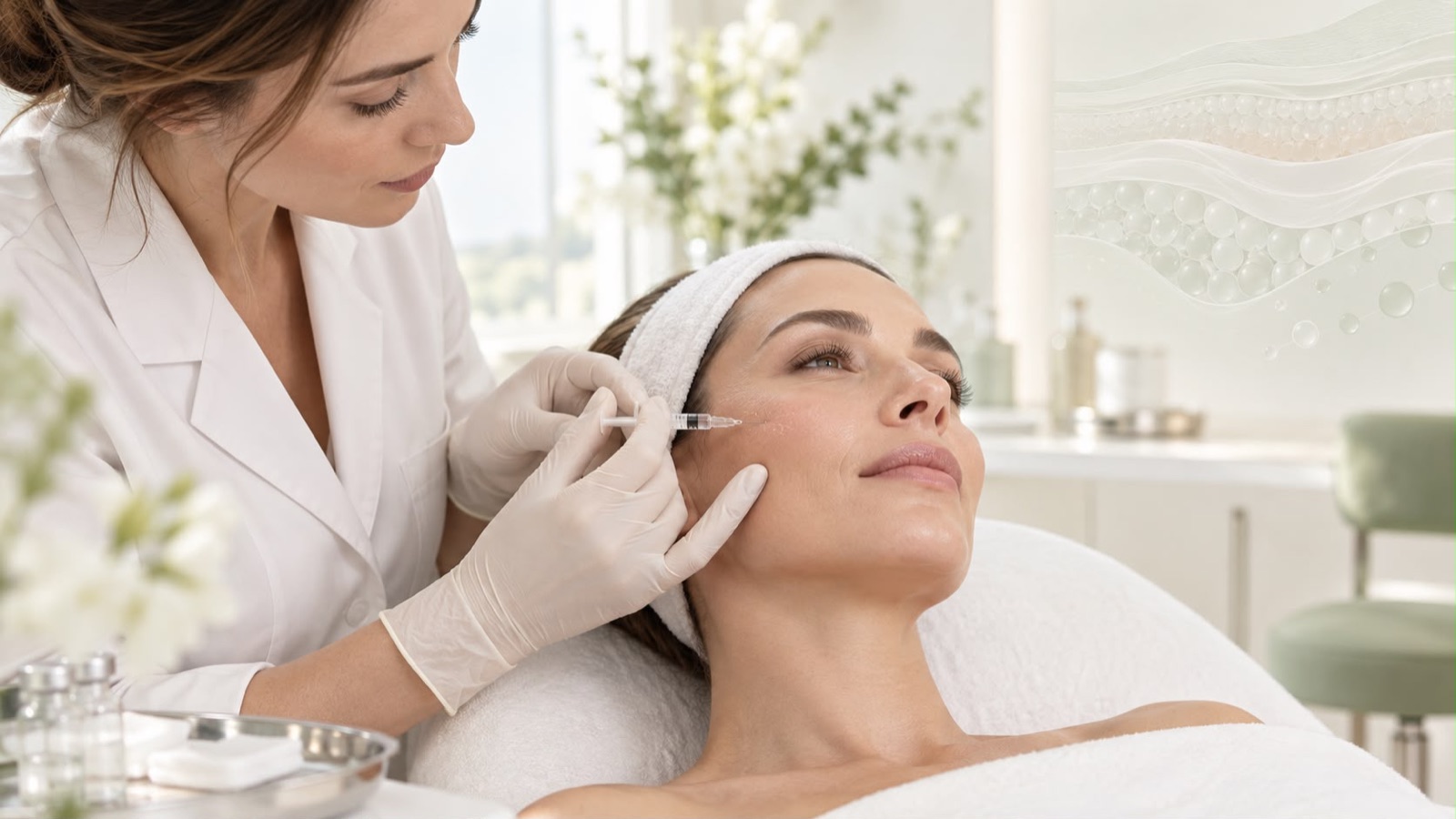 Terapie injectabilă facială, realizată de medic